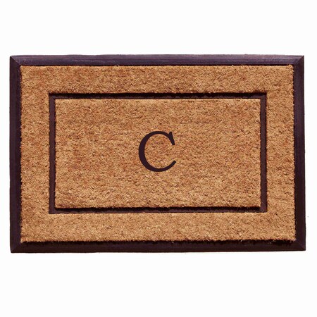 Monogram Door Mat, Black, Natural, 18 in W x 30 in L